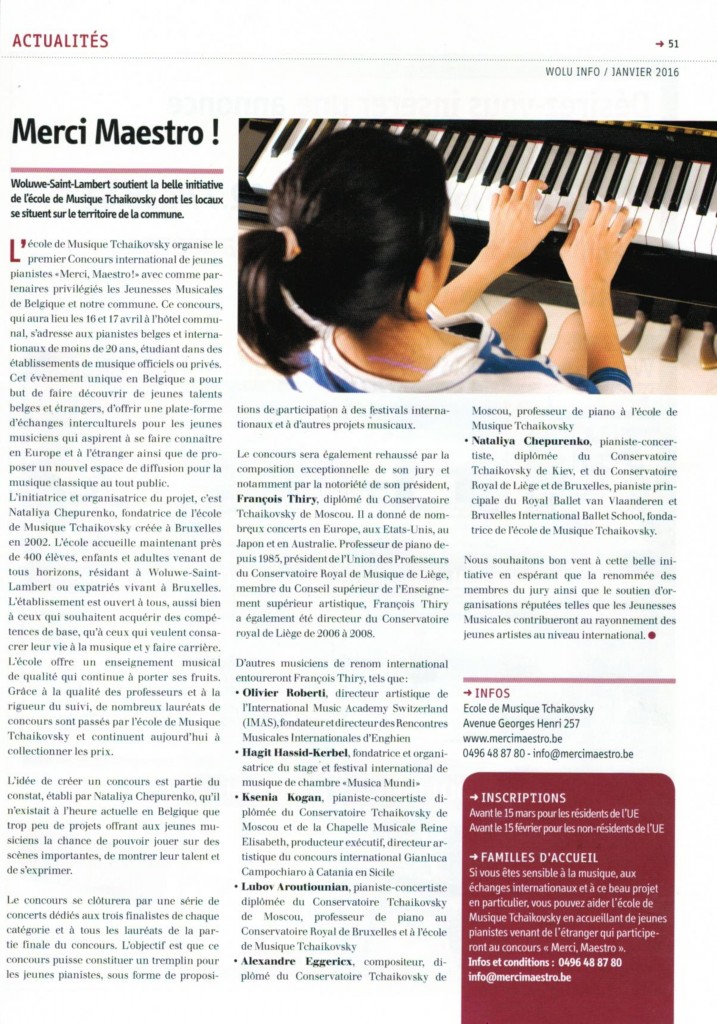 Wolu info Merci Maestro